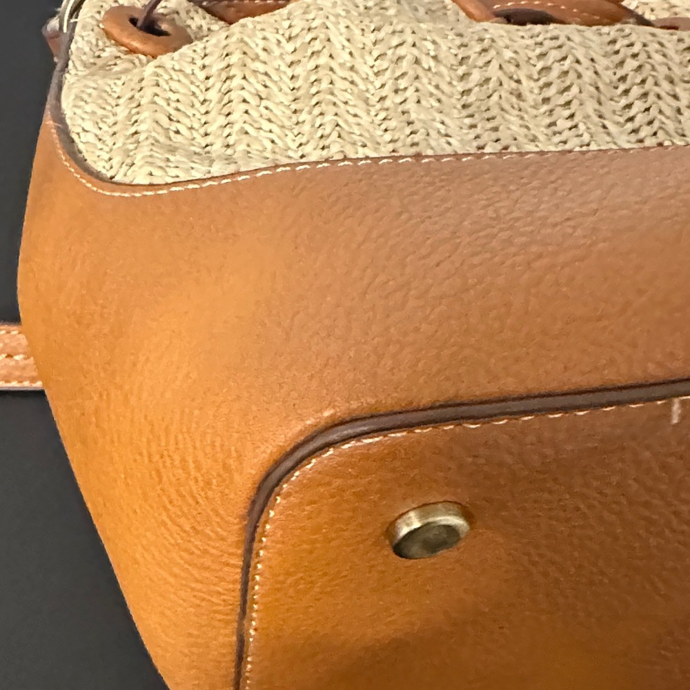 Sam Edelman Tan Leather & Raffia Crossbody Bag. NWOT. Flawless Hardware. - Picture 15 of 16